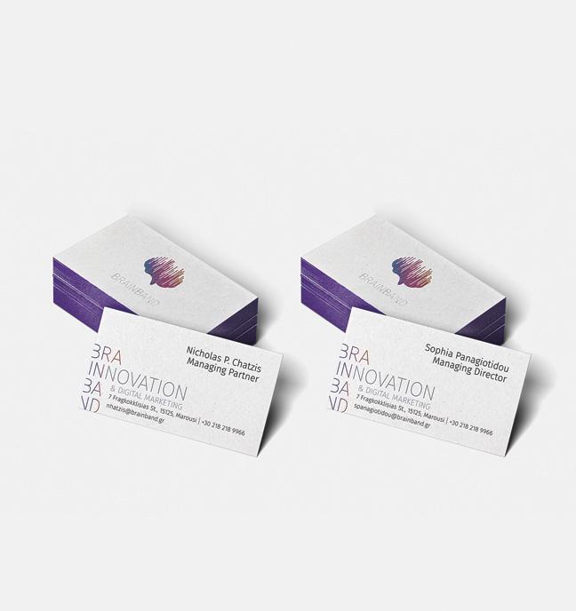 Brainband κάρτες με letterpress και βαμμένο σόκορο